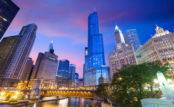 Chicago River and Chicago Riverwalk