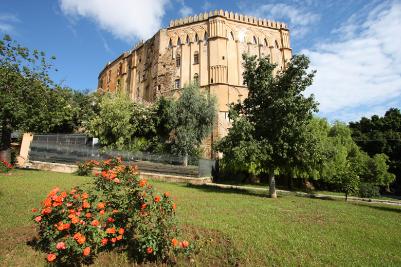 Famous Palazzo dei Normanni, old royal seat in Arab-Norman-Byzantine style.