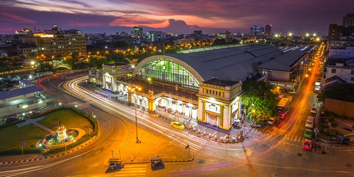 Bangkok til Ayutthaya med tog