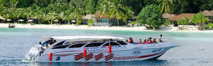 Satun Pakbara Speedboat Club kan ta dig från Hat Yais flygplats till Koh Lipe.