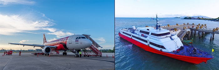 กรุงเทพไปเกาะสมุยโดยเครื่องบินและเรือข้ามฟาก
