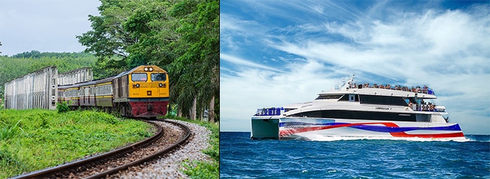 กรุงเทพไปเกาะสมุยโดยรถไฟและเรือข้ามฟาก