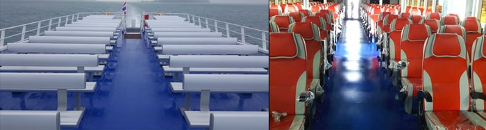 Lomprayah Catamaran seating options