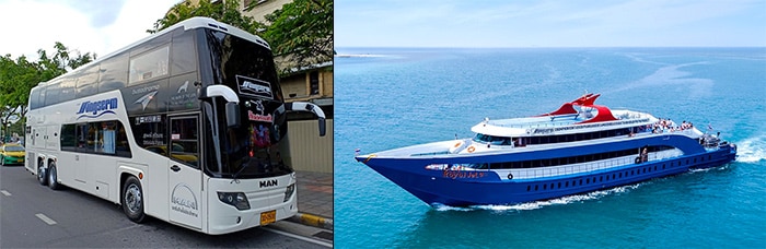 Mit Bus und Hochgeschwindigkeitsfähre von Surat Thani nach Koh Phangan