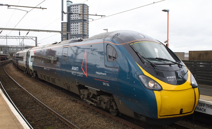 Van Londen naar Manchester per trein