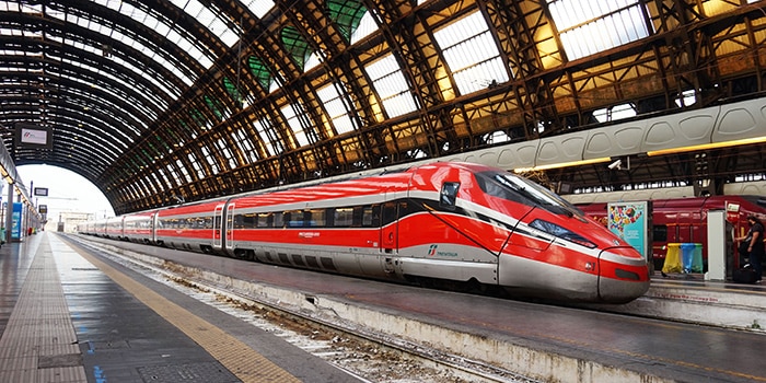 Mit dem Zug von Mailand nach Rom