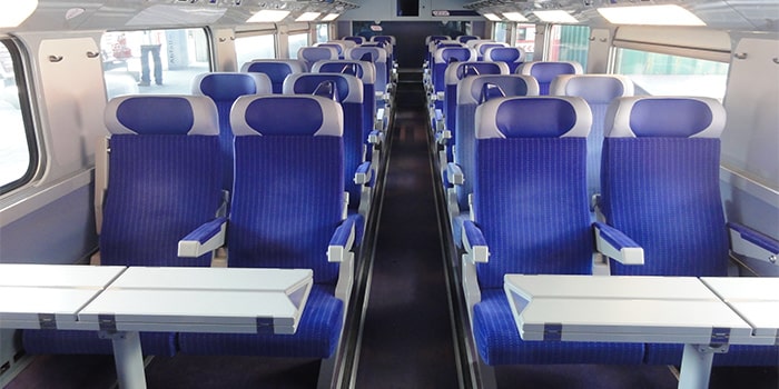 Die Zweite Klasse in einem TGV-Duplex-Zug