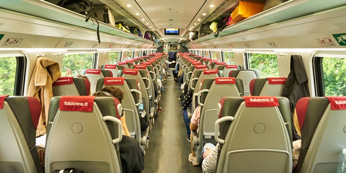 ชั้นสมาร์ทคือที่นั่งที่ถูกที่สุดในรถไฟอีโวของบริษัทอิตาโล