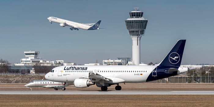 Van Frankfurt naar München per vliegtuig