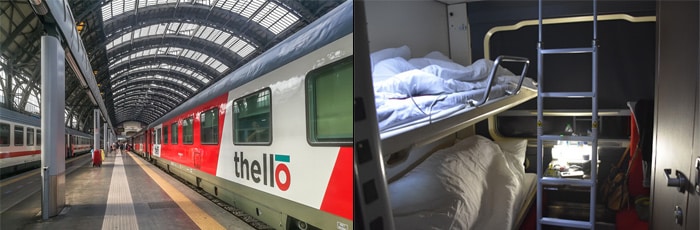 Paris to Milan by overnight train