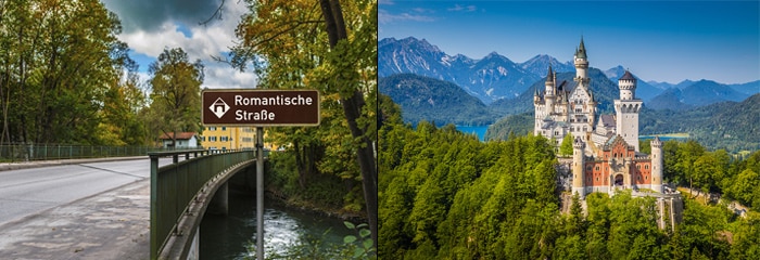 Romantic road and Neuschwanstein-castle