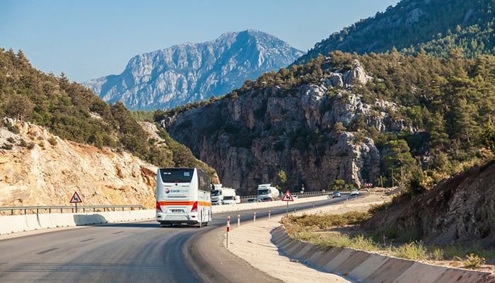 Dual carriage highways in the mountains of Antalya