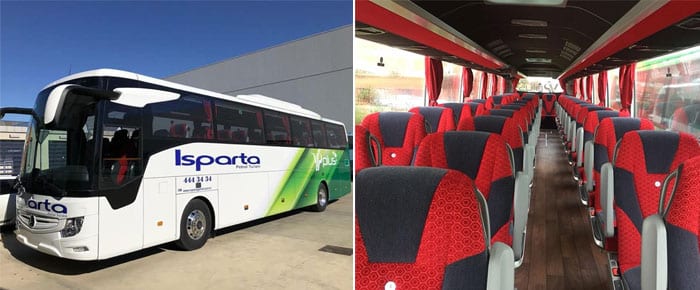 Isparta Petrol Bus interior and exterior