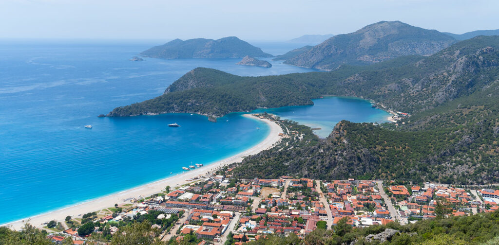 Beautiful areal view of Fethiye in Turkey. Fethiye coastline