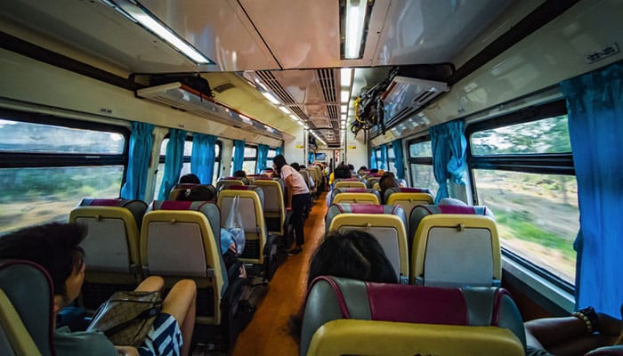 Interior Bangkok to Pattaya Train