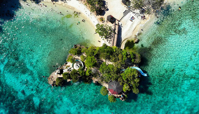 Water slide on Salagdoon Beach, Siquijor Island, Philippines