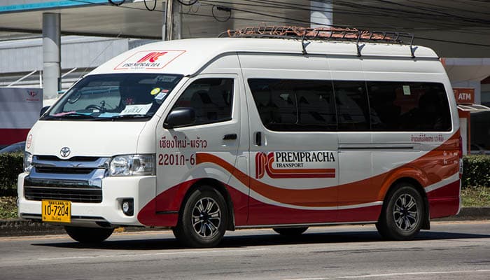 Chiangmai, Thailand. Prempracha company van.