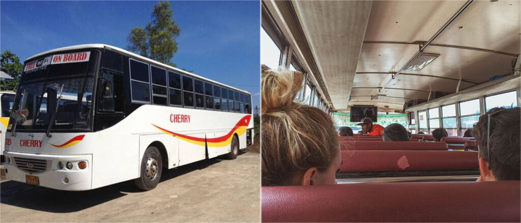 Exterior and interior of a Cherry Bus